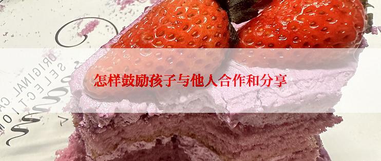 怎样鼓励孩子与他人合作和分享