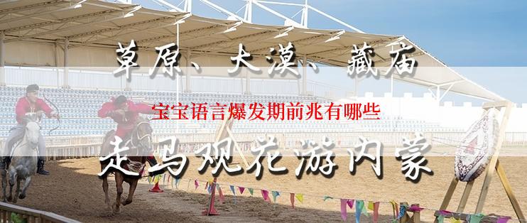  宝宝语言爆发期前兆有哪些