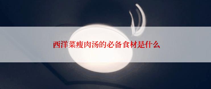  西洋菜瘦肉汤的必备食材是什么