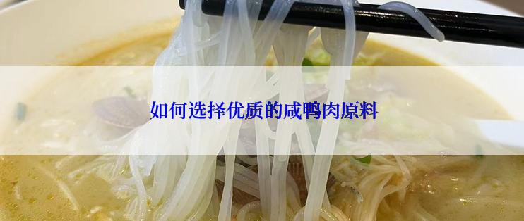  如何选择优质的咸鸭肉原料