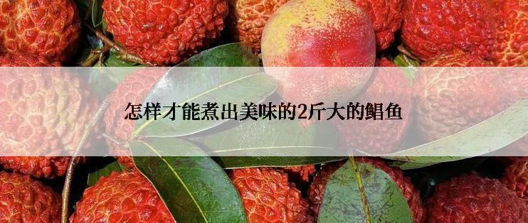怎样才能煮出美味的2斤大的鲳鱼