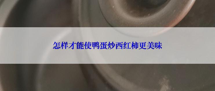 怎样才能使鸭蛋炒西红柿更美味