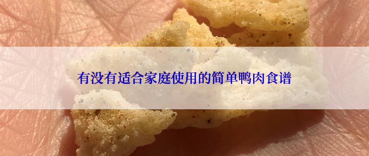 有没有适合家庭使用的简单鸭肉食谱