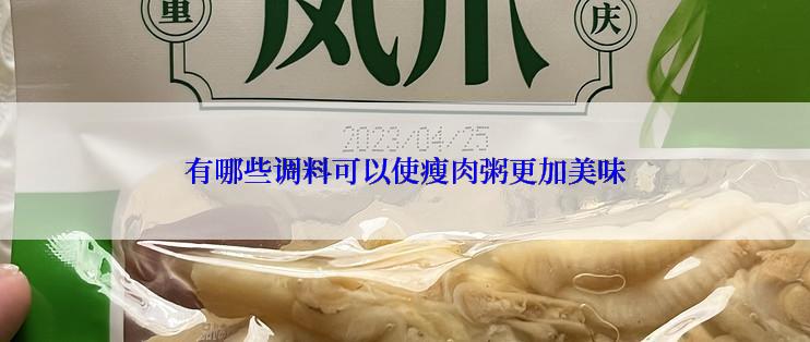有哪些调料可以使瘦肉粥更加美味