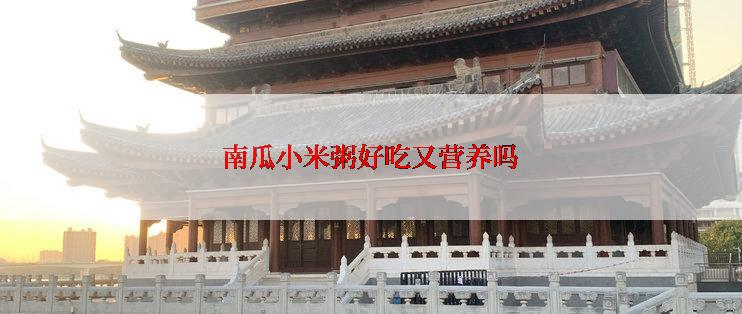 南瓜小米粥好吃又营养吗