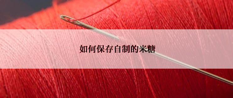  如何保存自制的米糖