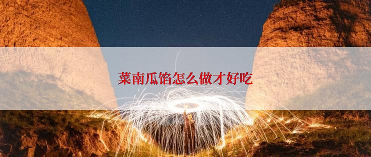 菜南瓜馅怎么做才好吃