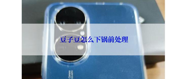 豆子豆怎么下锅前处理