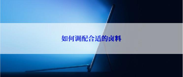 如何调配合适的卤料