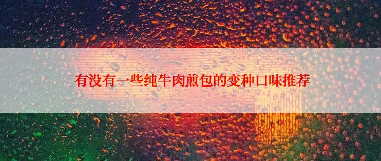  有没有一些纯牛肉煎包的变种口味推荐