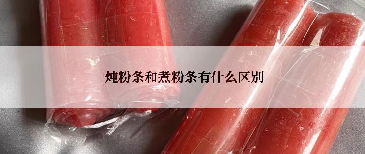  炖粉条和煮粉条有什么区别