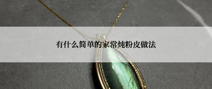 有什么简单的家常炖粉皮做法