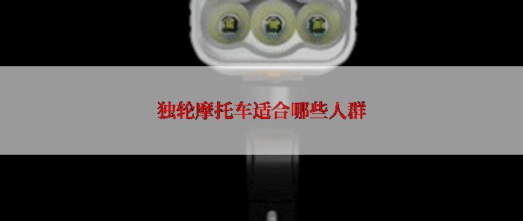 独轮摩托车适合哪些人群