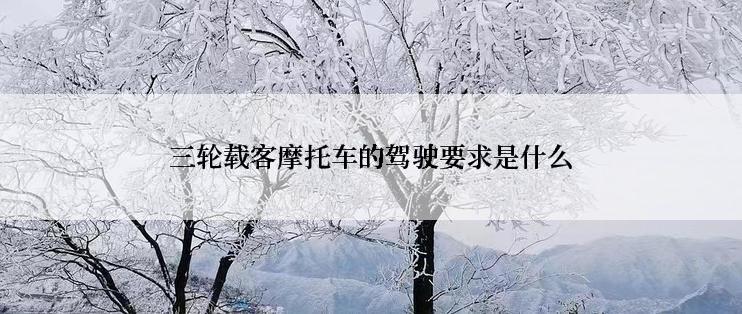 三轮载客摩托车的驾驶要求是什么
